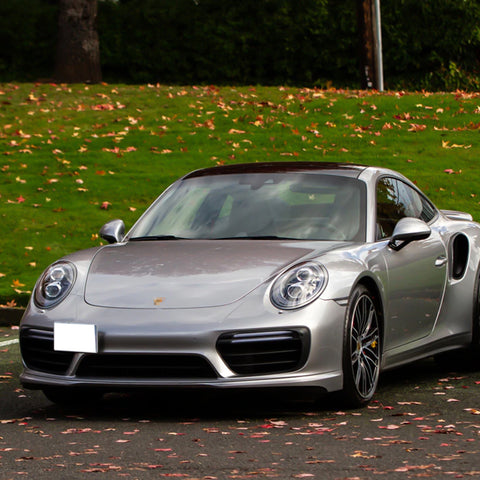 Set Black Front Bumper Tow License Plate Mount Bracket Relocator Kit for Porsche Macan 2014-2019 - No Drill