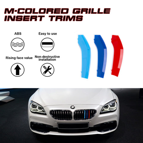 M-Colored Front Kidney Grille Insert Trim Cover For BMW 6 Series F12 F13 2016-18