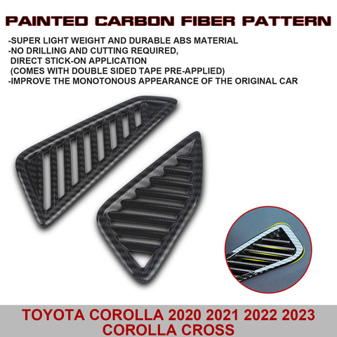 Carbon Fiber Texture Dashboard Front AC Air Outlet Trim For Toyota Corolla Cross