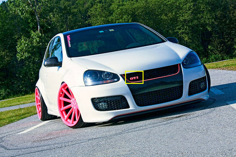 1x GTI Front Grille Badge for Volkswagen VW GTI GOLF MK1 MK2 Grill Chrome Auto Emblem Red