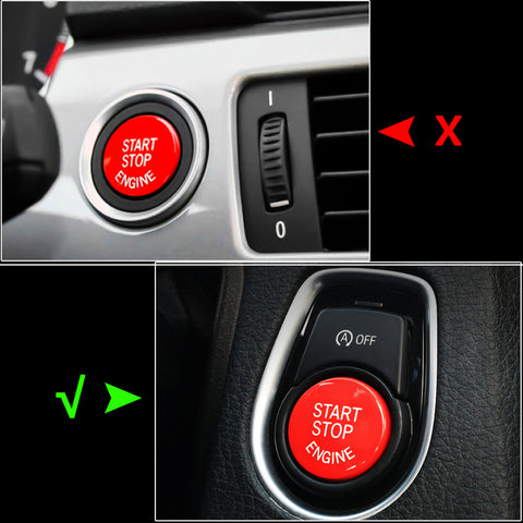 Red Car Engine Start Stop Switch Push Button Cover for BMW F30 F10 F15 F25 F48 X1 X3 X4 X5 X6 (F Class with OFF Button)