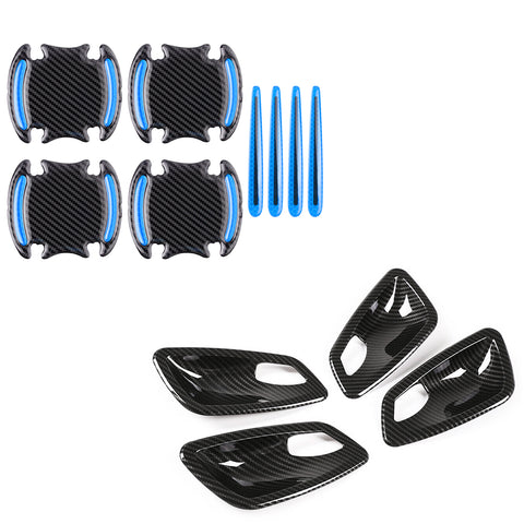 Set Inner + Exterior Door Handle Bowl Cover Trim For BMW 3 Series E90/E91 Sedan