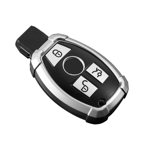 Full Covered Armor Silver TPU Remote Fob Key Cover Shell For Mercedes B C E G SLK