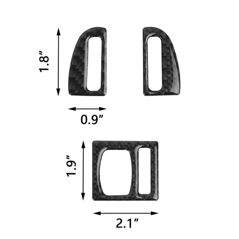 3Pcs Inner Real Carbon Fiber Center Dashboard Air Control Vent Outlet Cover Trim For BMW 5 Series F10 F11 F18 2011-17