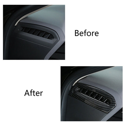2pcs Carbon Fiber Style Side Console Air Conditioning AC Vent Outlet Cover Frame Trim for Toyota Camry 2018-2024