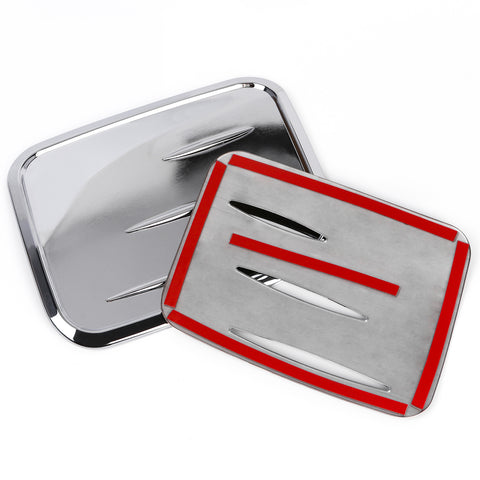 Auto Rear Stainless Steel Fuel Filler Gas Tank Cap Cover Trim For Toyota RAV4 2019-2024, Black & Chrome