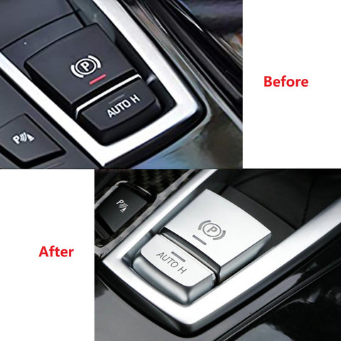 Electronic Handbrake Button Cover Car Parking Brake Switch Button Sticker Handbrake Parking AUTO H Button Frame Cap Trim for BMW F10 F07 X3 F25 X4 F26 X5 F15 X6 F16