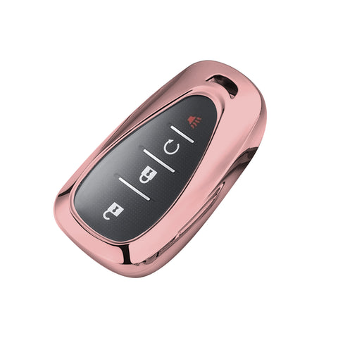 Rose Gold TPU Full Cover Smart Key Fob Shell For Chevrolet Camaro Malibu Cruze
