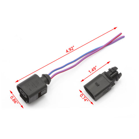 Ambient Air Temperature Sensor with 2-pin Connector Plug Wiring Harness Pigtail for Volkswagen / for Audi