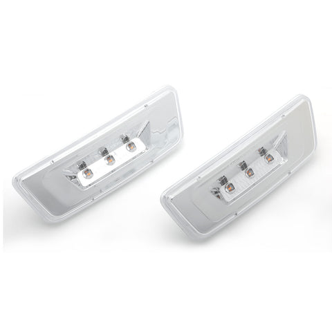 Clear Lens Chrome Amber LED Wheel Fender Side Marker Light Truck Signal Lamps For Kenworth T680 T700 T880 Peterbilt 567 Set-Back Axle models