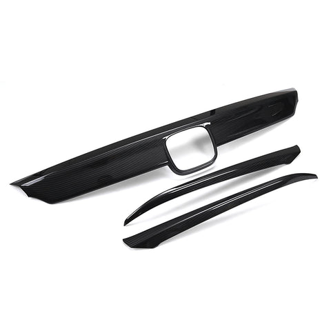 Front Grille Cover Moulding Trim fit for compatible with Honda Accord 10TH Gen 2018 2019 2020 Lip Bumper (Carbon Fiber Pattern)