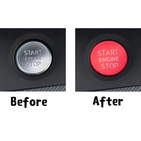 Red/ Blue Start Engine Stop Push Button Cover Sticker Fit Audi A4 A5 Q5 - S Line Style Start Stop Button Decor