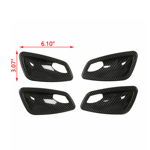 4pcs Carbon Fiber Style Car Inner Door Handle Bowl Frame Cover Trim for BMW 3 Series E90 Sedan 2005-2012