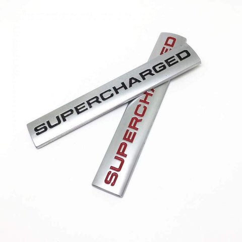 Black / Red / Black Red 3D Metal SUPERCHARGED Emblem Trunk Lid Dash Sticker Fender Badge For Land Rover Range Rover