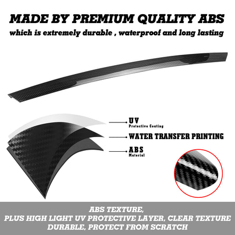 Black Carbon Fiber Pattern ABS Front Grille Lip Cover For Toyota Camry 2018-2020