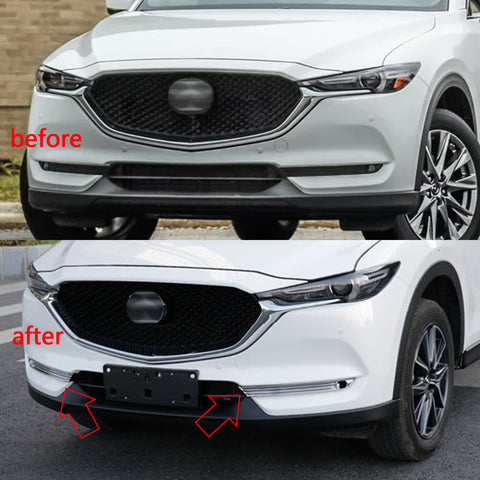 for Mazda CX-5 CX5 2017 2018 2019 Front Fog Light Cover Trim, ABS Chrome Car Front Bumper Fog Lamp Frame Bezel Molding