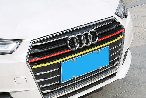 5pcs Germany Flag Style Front Kidney Grille Grill Insert Strip Trim Cover for Audi A4 2017-2018 2019