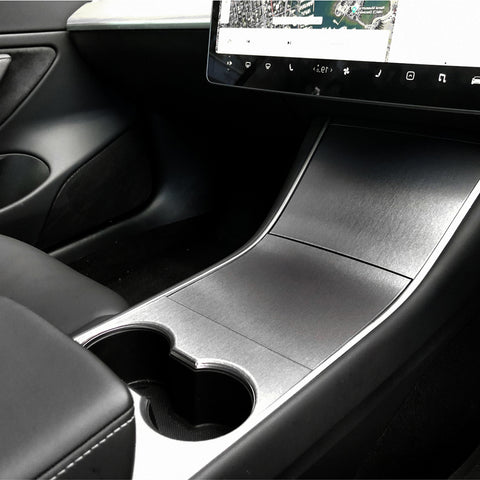 Matte Black / Matte White / Brushed Silver Cup Holder Center Console Vinyl Decal Sticker for Tesla Model 3