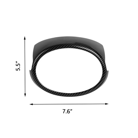 Front Grille Logo Frame Cover Trim Compatible with Toyota RAV4 2019-2024(Carbon Fiber Pattern)