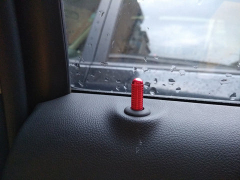 4pcs Aluminum Bolt-On Replace Door Lock Knob for Mercedes C E GLC GLE Class (W205 W213 X205 W166) Blue/ Red