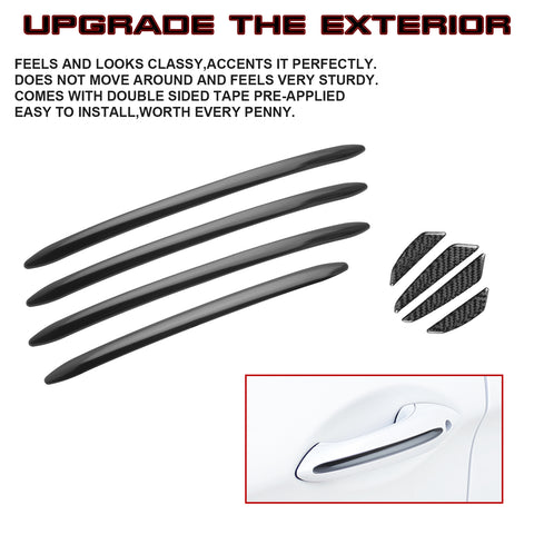 Black Door Handle + Door Edge Guard Cover Trim For BMW 5 series F10 2011-2017