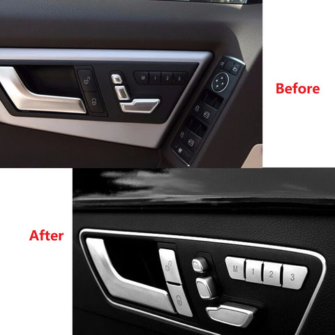 Car Seat Memory Button Patch Sticker Trim Inner Door Lock Unlock Adjust Switch Button Cover Cap Decoration for Mercedes Benz A B C E Class CLA C117 GLA X156 GLE GL GLS ML GLK GLS CLS