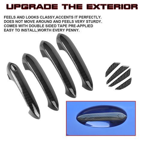Carbon Fiber Style Door Handle+Door Edge Protect Guard Trim For BMW 330i 2019-21
