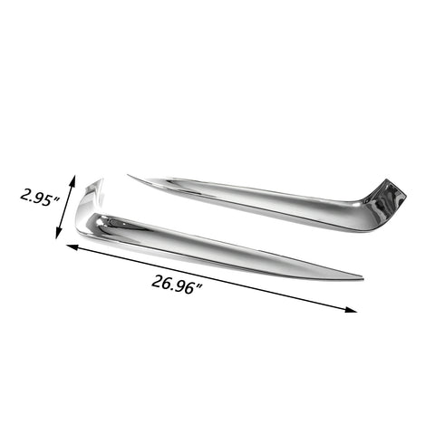 2x ABS Chrome Front Fog Light Eyelid Eyebrow Frame Cover Moulding Trim for Honda Civic 2016-2018