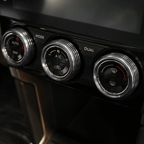 3pcs Blue/ Red/ Silver Aluminum Air Condition Switch Knob Volume Control Knob Ring Cover Trim for Subaru Imprea WRX STI 2014+