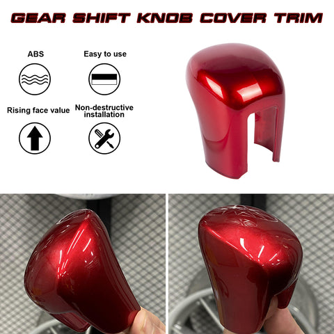 Glossy Red Inner Gear Shift Knob Cover Trim For Honda Civic 10th Gen 2016-2021