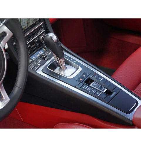 1pcs Red / White / Blue ABS Car Central Console Gear Shift Console Panel Decor Cover for Porsche 911 Boxster Cayman 2013-2019