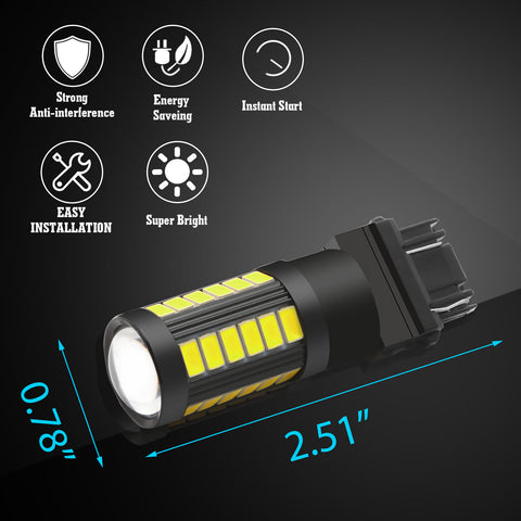 3157 4057R Red LED Tail Brake Light Bulb for Ford F-150 F-250 F-350 2002 - 2017