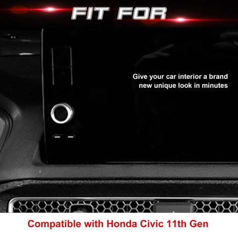 Silver Navigation Knob Ring Decor Molding Cover For Honda Civic 11th Gen 2022+