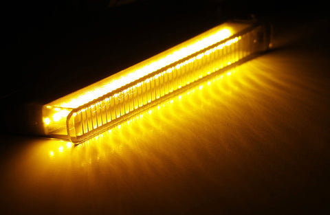 2x Smoked/ Clear Lens LED Turn Signal Light Side Marker View Mirror Indicator Lamp for Ford F-150 2004-2014 - Chrome housing