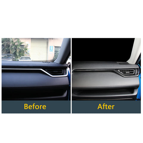 for Toyota RAV4 2019-2024 Center Console Dashboard AC Outlet Cover Trim, ABS Carbon Fiber Central Dashboard Air Vent Frame Moulding