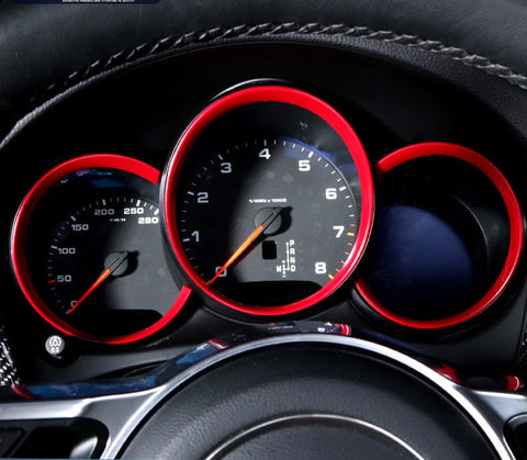 Dashboard Instrument Console Display Decor Ring for Porsche Macan 2014-2017 Red/ Blue/ Silver