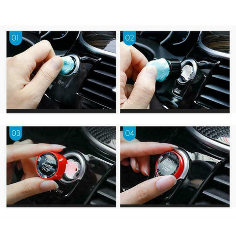 Red / Silver / Blue / Black Crystal Start Stop Button Cover Trim Engine Ignition Switch Replacement Cap for BMW 1 2 3 4 5 7 Series X1 X3 X5