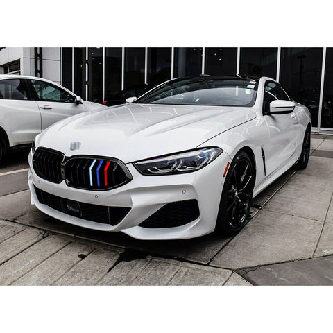 Set JDM M-Colored Front Grille Insert Trim Strip Cover for BMW G15 8 Series 2019-up (7 Beam Bars)