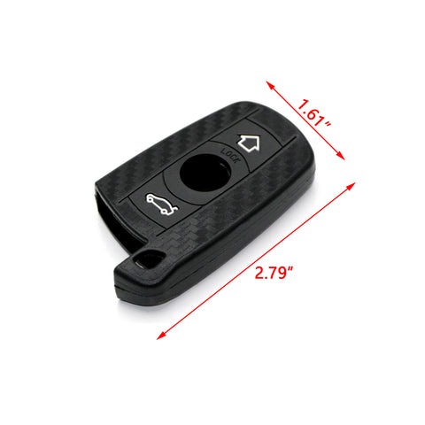 Carbon Fiber Style Silicone Key Fob Cover Protective Case for BMW 1 3 5 6 Series X5 X6 Z4