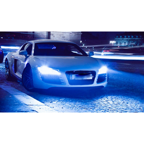 2x H7 LED Headlight Kit with Retainer Adapter Clip Holder, 6000K Xenon White / 8000K Ice Blue 8400LM High Low Beam Headlight Bulb Conversion Kit