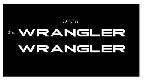 2 x Black/ Brushed Silver/ Red/ White WRANGLER Letter Decal Hood Vinyl Sticker for Jeep Wrangler Rubicon CJ YJ TJ JK JL