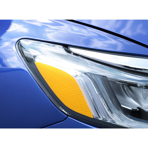 2pcs Yellow Headlight Eyebrow Eyelid Reflective Sticker Trim for Honda Accord 2018 2019, Styling Headlamp Eye Lid Warning Safety Reflector Overlay Decal