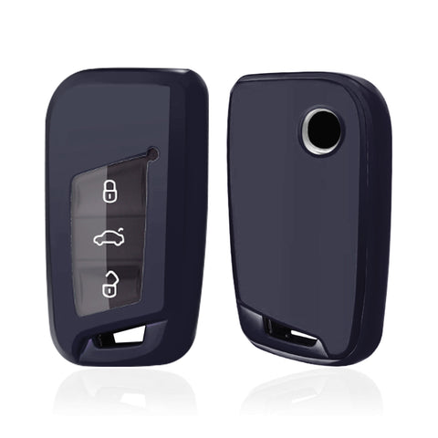 Purple Black Soft TPU Full Protect Remote Key Fob Cover For VW Passat Jetta 3/4 Button
