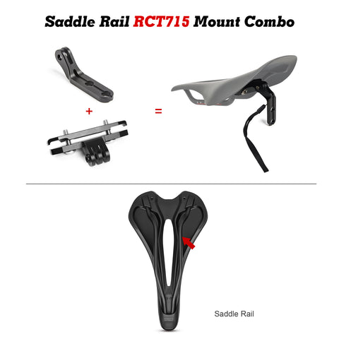 Bicycle Saddle Clamp Mount for Gopro Camera Garmin Varia RTL515 Rearview Radar