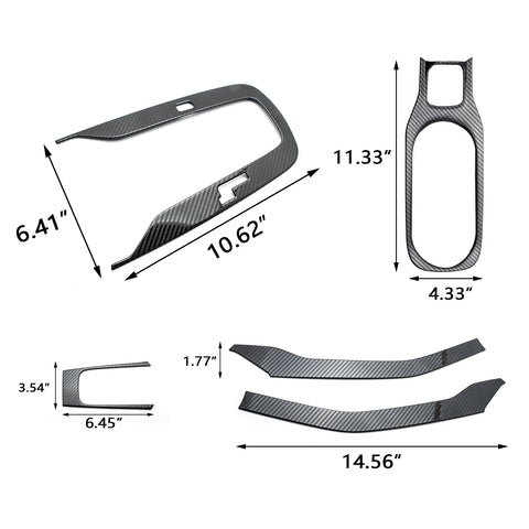 5pcs Carbon Fiber Pattern Stainless Steel Car Gear Shift Knob Console Panel Trims Cover Cup Holder Frame Cover for 2019 2020 2021 Toyota Corolla ((Regular Gasoline Version, Not fit Hybrid Version))