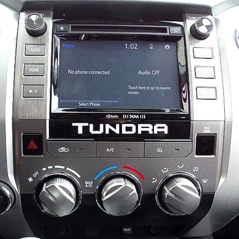 Red / White Dashboard Radio Letter Insert Overlay Vinyl Decal Sticker for Toyota Tundra 2014-2019
