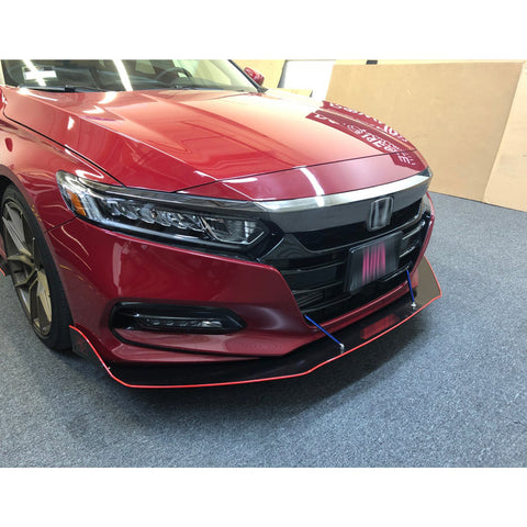 Adjustable 6"-9" / 8"-11" / 10"-13" Front Bumper Lip Splitter Diffuser Strut Rod Tie Bars Fit Most Vehicles, Black / Red / Blue / Silver