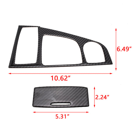 2pcs Carbon Fiber Pattern Car Console Gear Shift Knob Panel Trim Frame Cover for Infiniti Q50 2014-2023