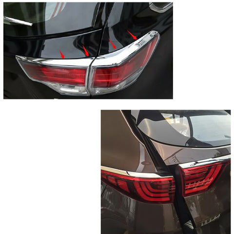 4pcs for Toyota Highlander 2014-2016 Tail Light Eyelid Eyebrow Chrome Overlay Trim Cover