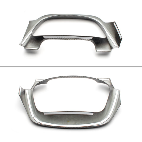 Carbon Fiber Style Interior Dashboard Frame Cover Trim for Toyota RAV4 2016-2018, Center Console Dashboard Panel Display Decor Cover